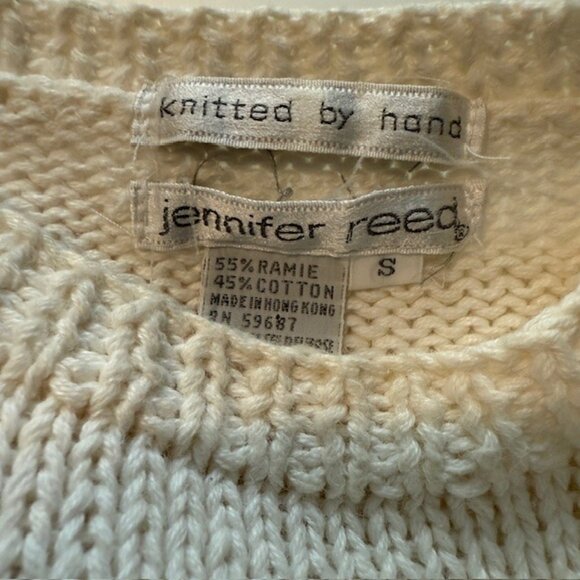 Vintage Jennifer Reed Hand-Knit Christmas Sweater – Poinsettia Floral  SMALL - Picture 2 of 9